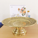 Copper Fruit Offering Tray - Vietnamese Mâm Bồng, Diameter 25cm, Handcrafted Copper Artwork from Đại Bái Craft Village