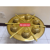 Combo 01 Dragon Phoenix Brass Altar Bowl & Chopsticks Set Vietnamese