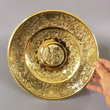 Copper Fruit Offering Tray - Vietnamese Mâm Bồng, Diameter 25cm, Handcrafted Copper Artwork from Đại Bái Craft Village