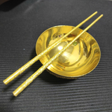 Combo 01 Dragon Phoenix Brass Altar Bowl & Chopsticks Set Vietnamese