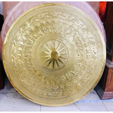 DONG SON Bronze Drum Face Wall Decor - 60cm - Handcrafted in Dai Bai Bronze Casting Village, Vietnam