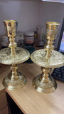 Brass Candle Holders for Buddhist and Catholic Altars, Handcrafted by Artisans from Đại Bái Craft Village, Vietnam