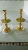 Brass Candle Holders for Buddhist and Catholic Altars, Handcrafted by Artisans from Đại Bái Craft Village, Vietnam