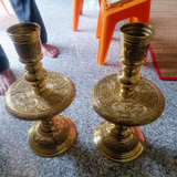 Brass Candle Holders for Buddhist and Catholic Altars, Handcrafted by Artisans from Đại Bái Craft Village, Vietnam