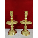 Brass Candle Holders for Buddhist and Catholic Altars, Handcrafted by Artisans from Đại Bái Craft Village, Vietnam