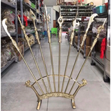 Traditional Bat Buu Brass Worship Set – Eight Sacred Weapons for Vietnamese Altar