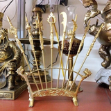 Traditional Bat Buu Brass Worship Set – Eight Sacred Weapons for Vietnamese Altar