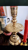 Brass Candle Holders for Buddhist and Catholic Altars, Handcrafted by Artisans from Đại Bái Craft Village, Vietnam
