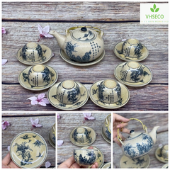 Handmade Bat Trang Pottery Tea Set - Authentic Vietnamese Craftsmanship | Delightful Taste & Unique Design