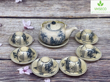 Handmade Bat Trang Pottery Tea Set - Authentic Vietnamese Craftsmanship | Delightful Taste & Unique Design
