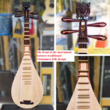 Vietnamese Pipa with Natural Wood Front and Mother of Pearl Inlaid Back
