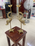 Set 2pcs of Handcrafted  Copper Crane Statues - Symbol of Tranquility and Prosperityin Vietnamese Culture