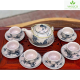 Handmade Bat Trang Pottery Tea Set - Authentic Vietnamese Craftsmanship | Delightful Taste & Unique Design